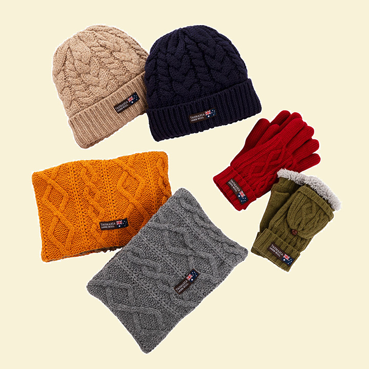 ケーブルワッチ ケーブルネックウォーマー ケーブルグローブ ケーブルフィンガーレスグローブ