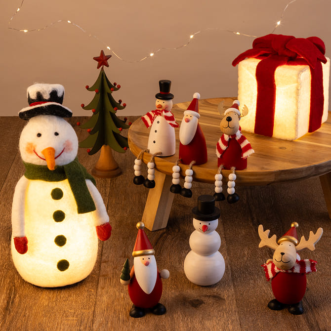 フェルトライトスノーマン　ウッドデコル　各種　メタルツリー
