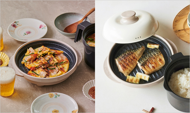 フライパンやグリルで焼いたような料理ができるレンジ調理器