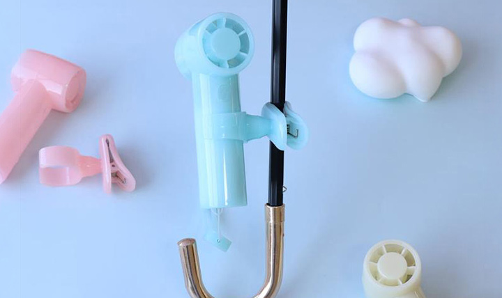 日傘クリップ付き 小型ジェットファン