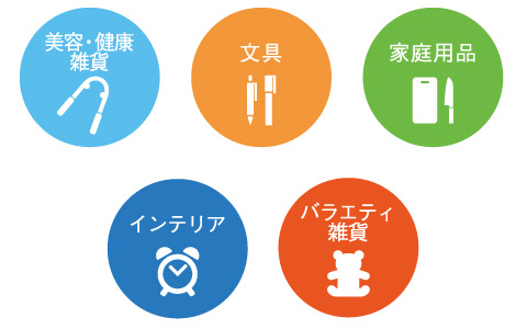 バラエティーに富んだ商品