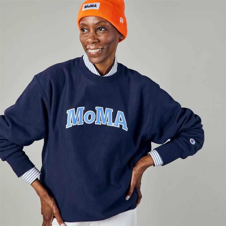 Champion クルーネックスウェットシャツ MoMA Edition ネイビー
