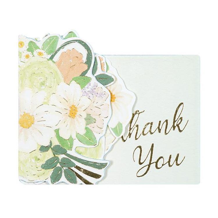 サンキューミニカード ポップアップ フラワー グリーン グリーン