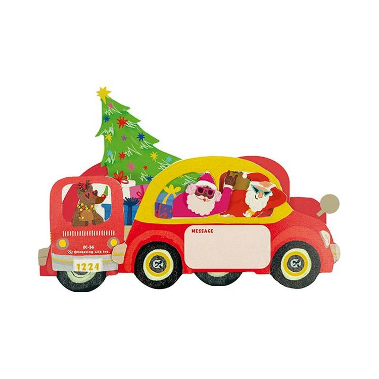 クリスマスカード 立体 パーティーカー サンタ サンタ