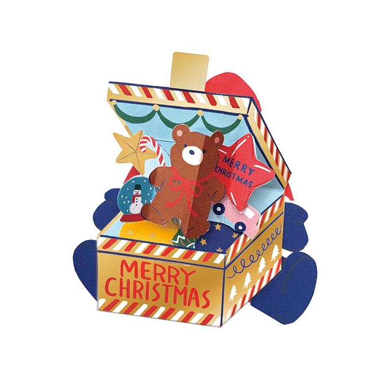 クリスマスカード プレゼントボックス サンタ サンタ