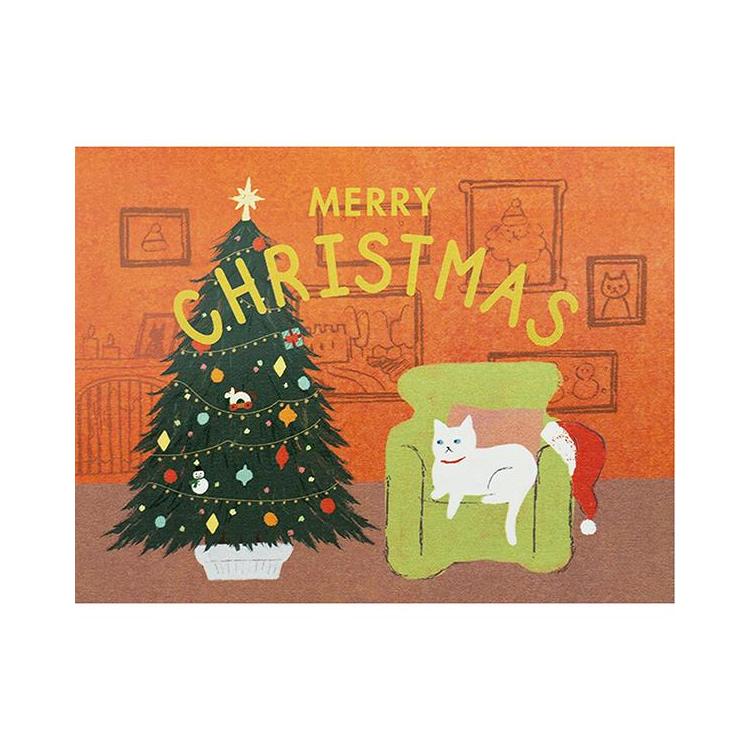 クリスマスカード ポップアップ イタズラネコ ツリー ツリー