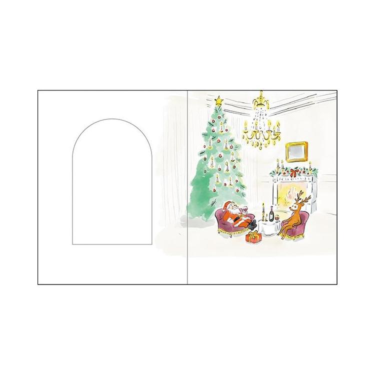 クリスマスカード ラグジュアリーサンタ リビング リビング