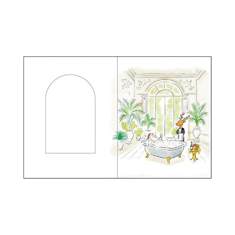 クリスマスカード ラグジュアリーサンタ おふろ おふろ