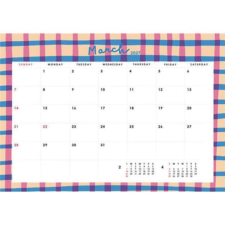 2027年1月始まり 卓上 カレンダー シック シック