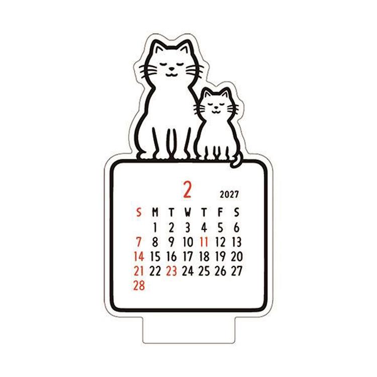 2027年1月始まり ダイカットカレンダー Noritake キャット キャット