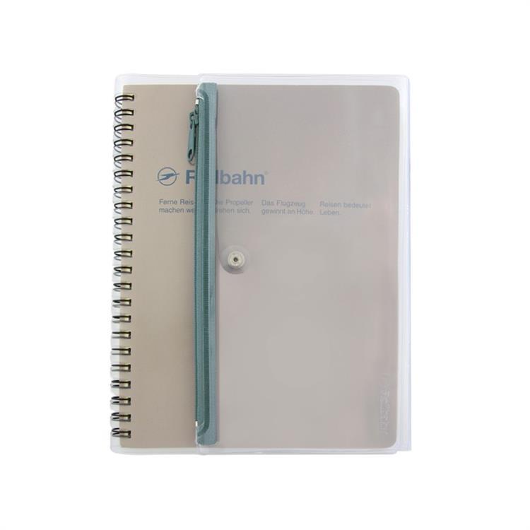 ロルバーン ポケット付メモ ストレージカバー A5 ブルーグレー ブルーグレー