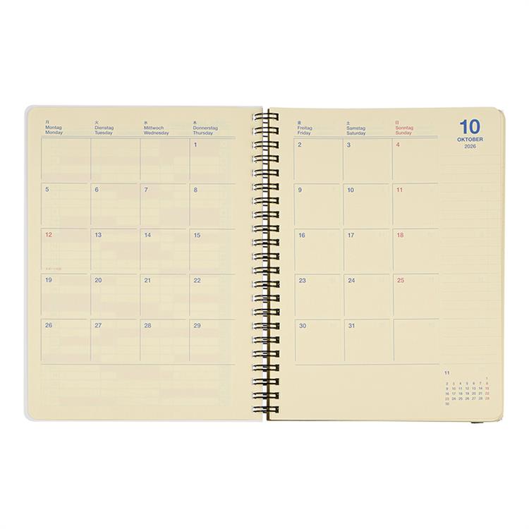 2026年10月始まり手帳 月間 A5 ロルバーンダイアリー ダークブルー ダークブルー