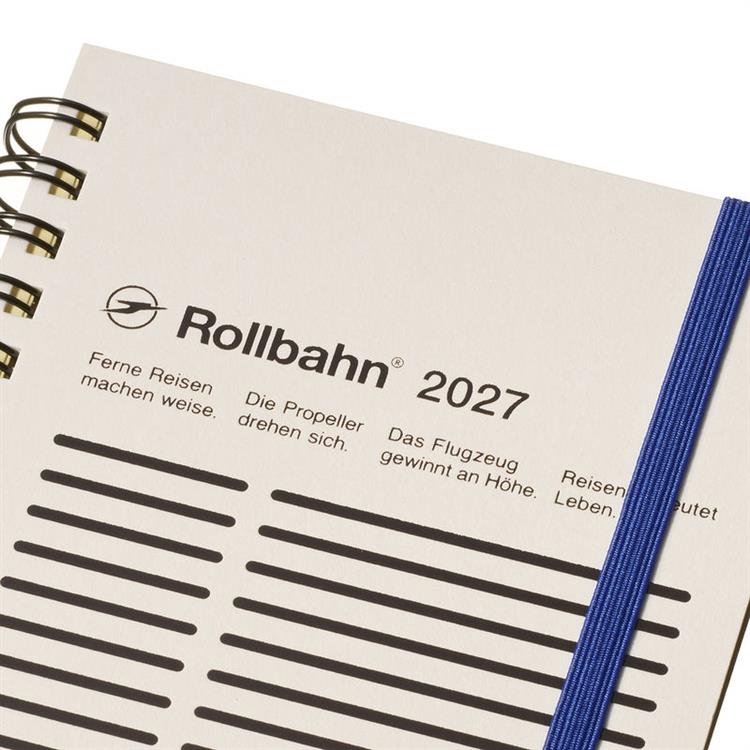 【東北限定】Rollbahn ロルバーン(ダークブルー ベージュ　ホワイト) 2026年10月始まり手帳 月間 M ロルバーンダイアリー モノラル ホワイト