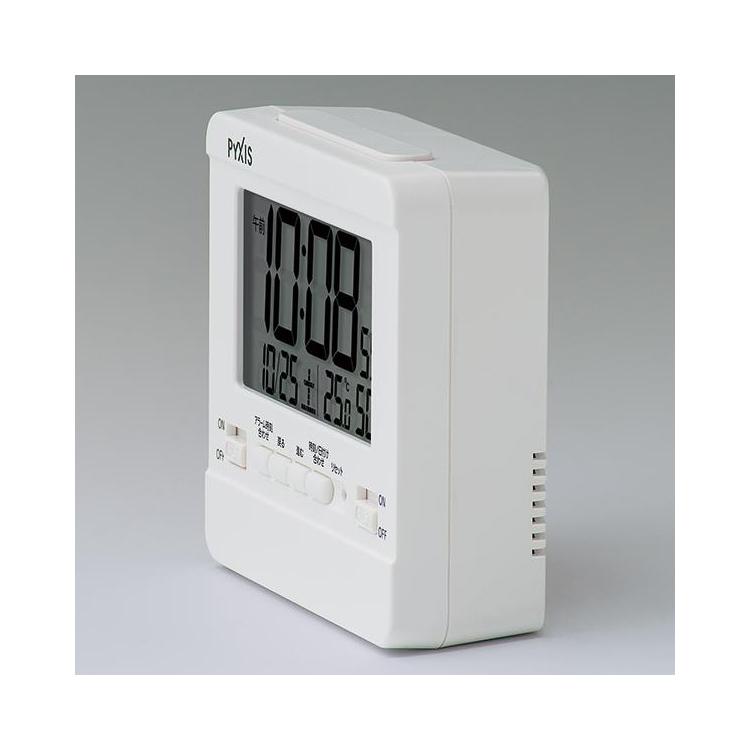 温湿度表示付アラームクロック ホワイト