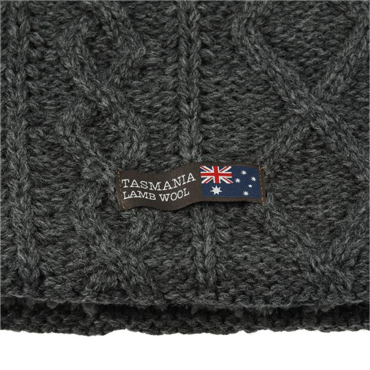 ネックウォーマー ケーブル編み チャコール タスマニアラムウール【ロフト限定】 チャコール