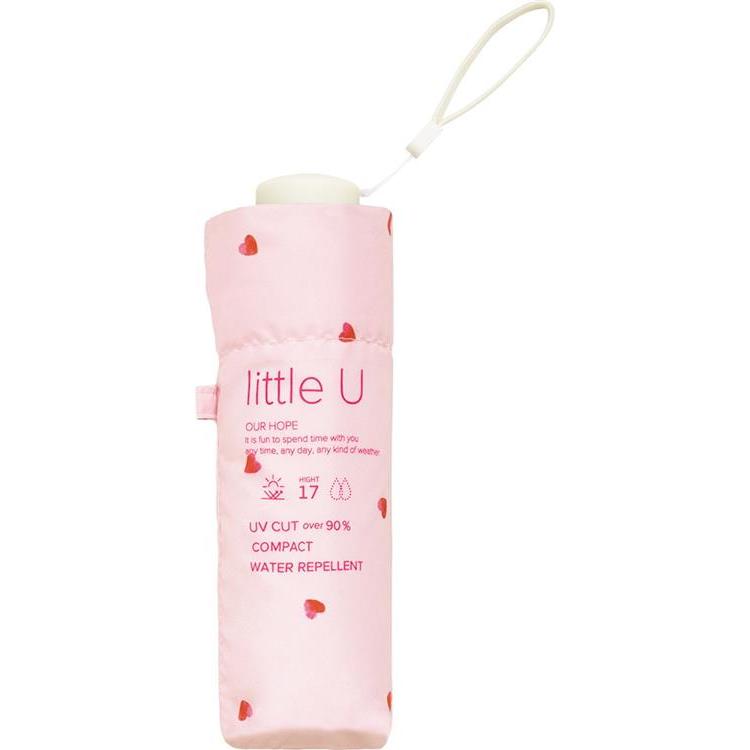 because ビコーズ 折りたたみ傘 リトルユー パターン ニュアンスハート ミニ ピンク ピンク