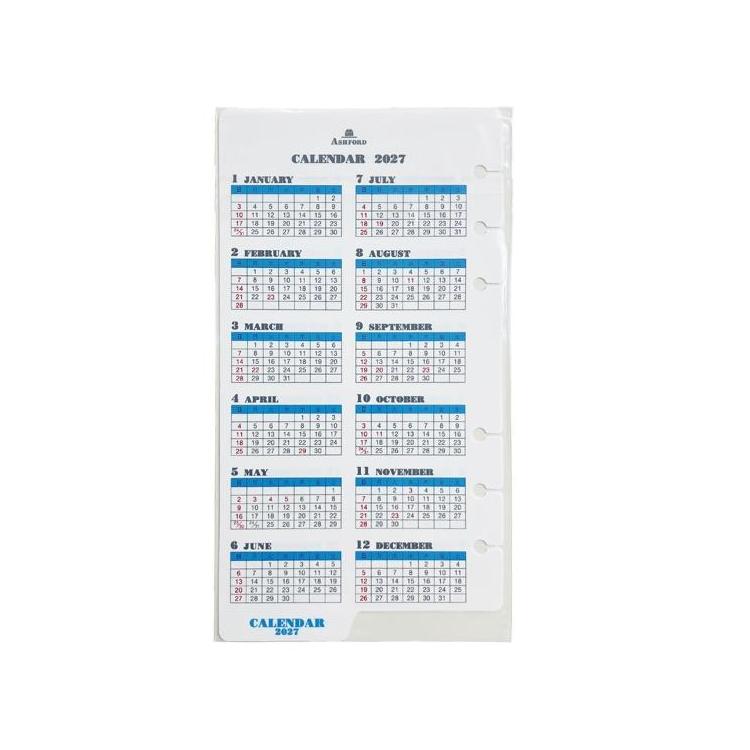 2026年1月始まりシステム手帳用リフィル バイブル カレンダーリフター