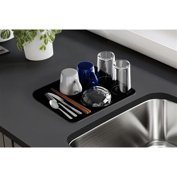 水切りマット&クロス Lサイズ ブラック ブラック