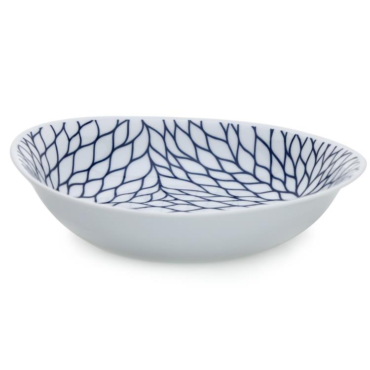 カレーパスタ皿　フルージュ　ホワイト／ブルー　ｎａｔｕｒａｌ６９ フルージュ：ホワイト