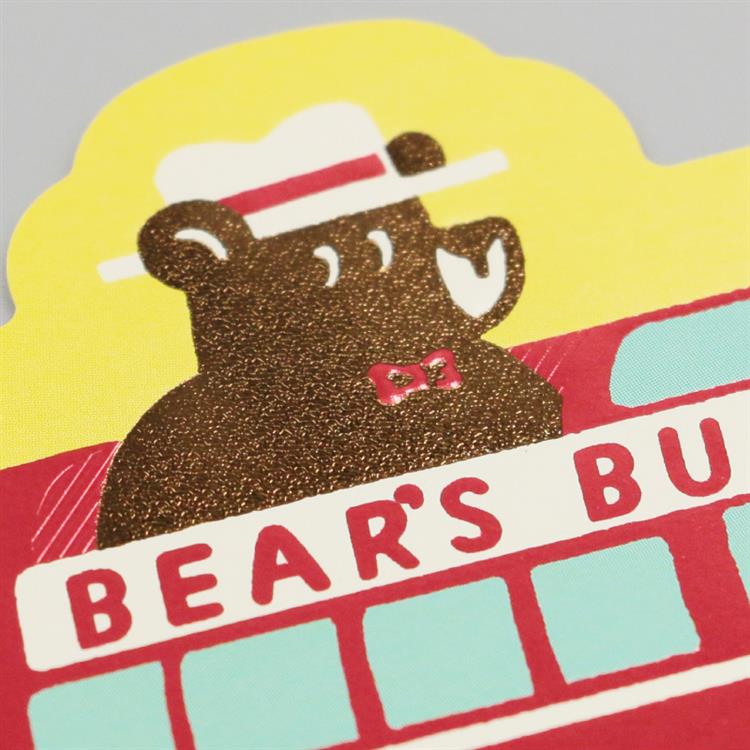 ダイカットステッカー オビワン×ロッカク レトロ郵便 旅熊 バスツアー バスツアー