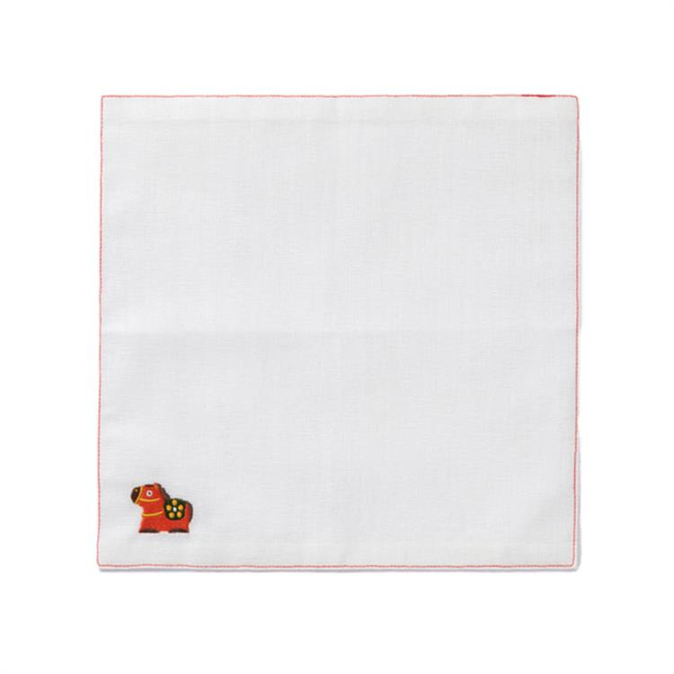 干支ふきん 午 29×29cm 白 牛白