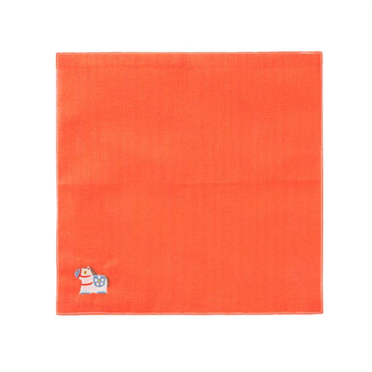 干支ふきん 午 29×29cm 紅 牛紅