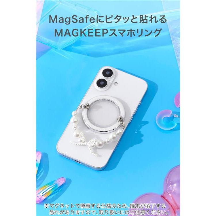 MAGKEEP マグネットスマホリング 背面クリア ホワイト ホワイト