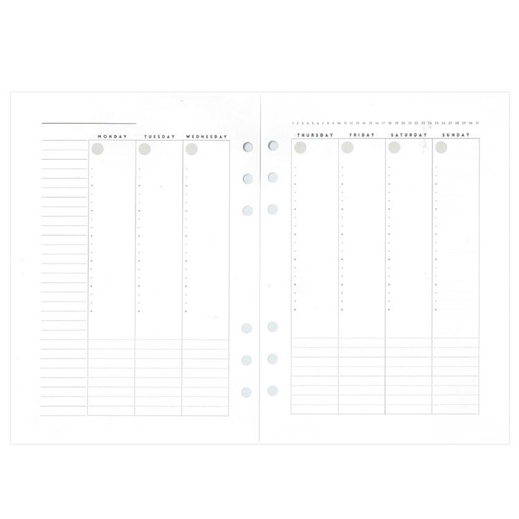 システム手帳用リフィル 週間バーチカル ａ５ 日付なし ブラウン ステーショナリー ロフト公式通販サイト Loft