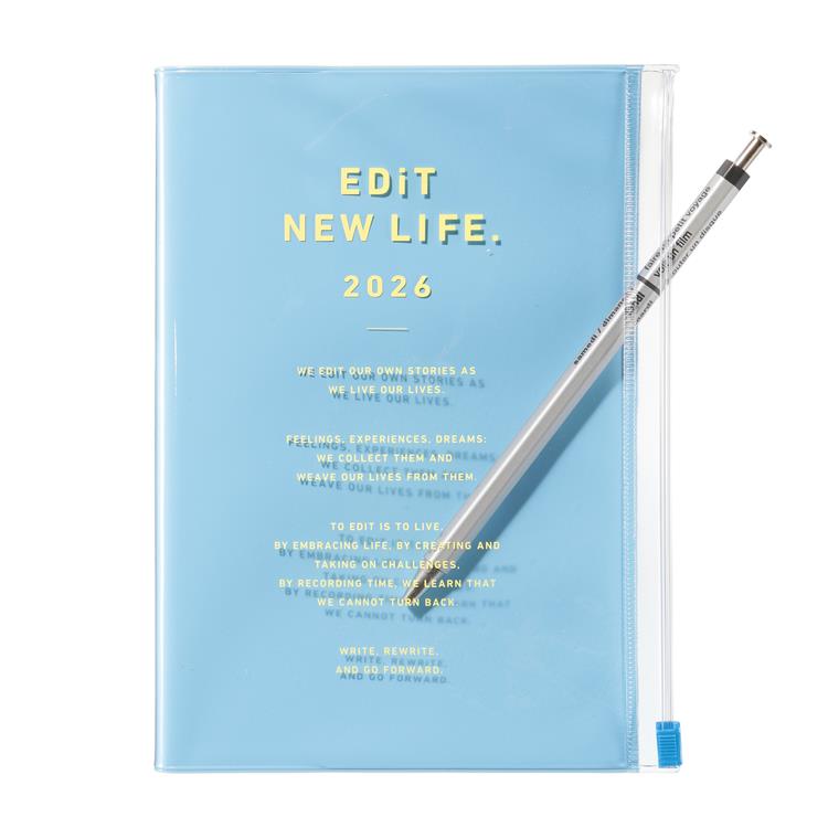 2026年4月始まり手帳 デイリー B6変形 EDiT タイポポケット セレストブルー セレストブルー