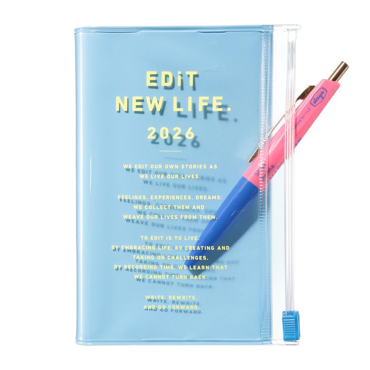 2026年4月始まり手帳 デイリー B7変形 EDiT タイポポケット セレストブルー セレストブルー