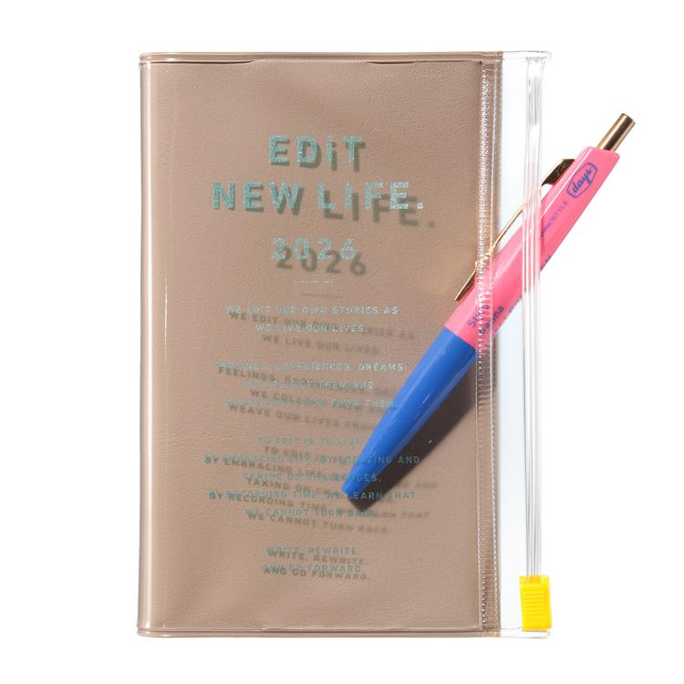 2026年4月始まり手帳 デイリー B7変形 EDiT タイポポケット フレンチベージュ フレンチベージュ