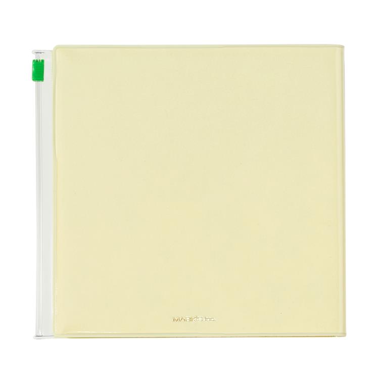 2026年3月始まり手帳 週間ブロック スクエア クリアスライドジッパー イエロー イエロー