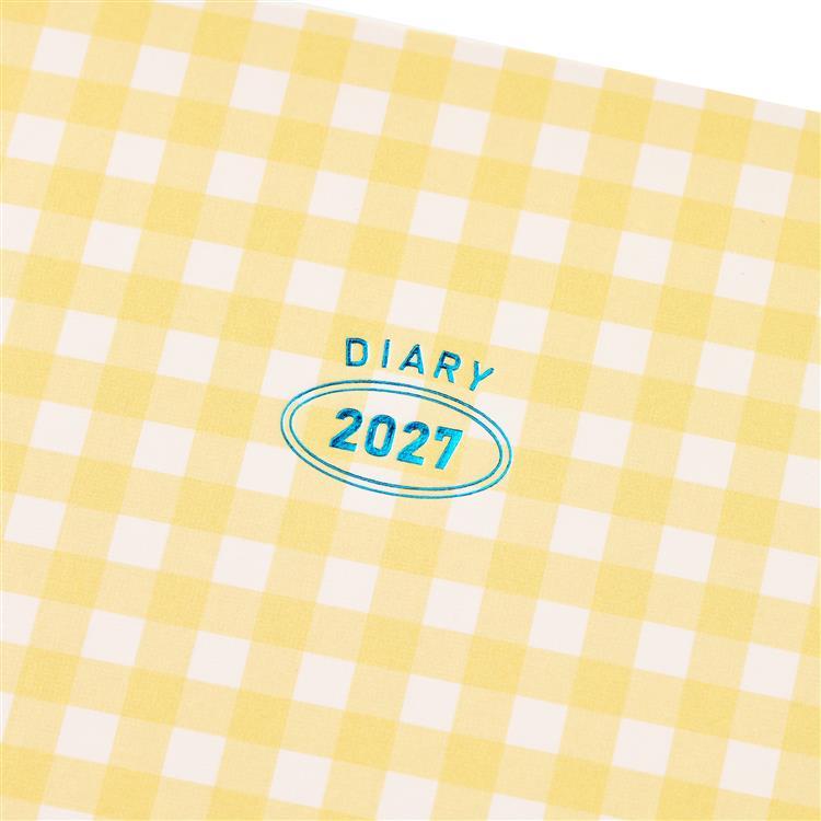 2026年12月始まり手帳 週間ブロック B6 ハードカバー ギンガムチェック イエロー イエロー