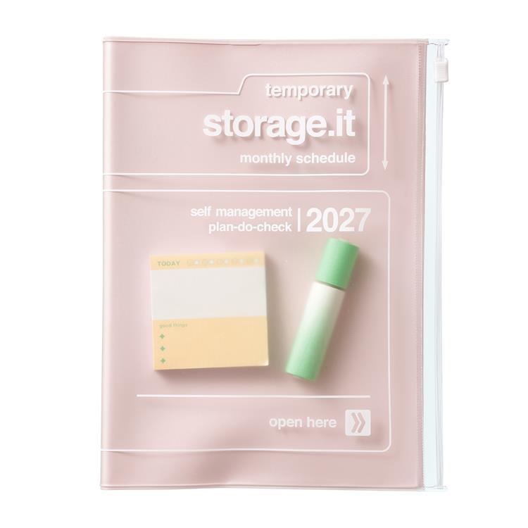 2026年12月始まり手帳 月間 A5 ストレージイット ピンク ピンク