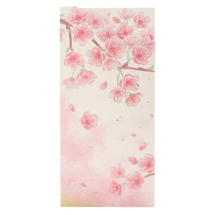 春柄　カード　上下に桜の枝