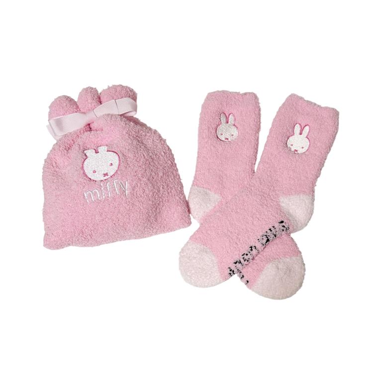 もこもこ靴下IN巾着 ミッフィー ピンク