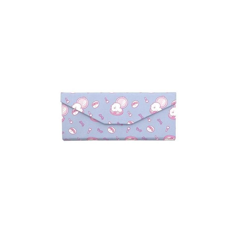 折りたたみメガネケース うさまるメイクアップ ブルー