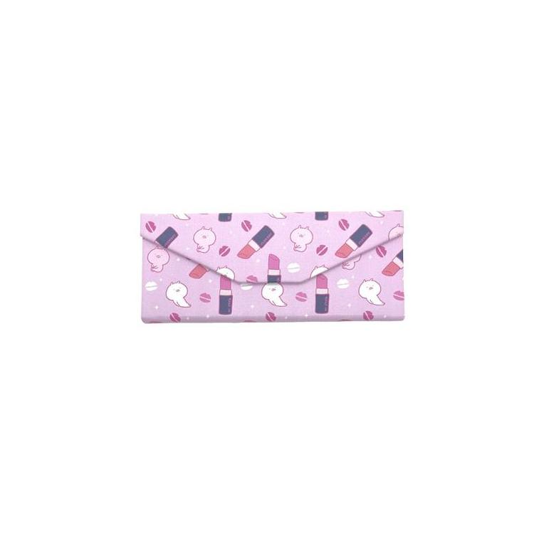 折りたたみメガネケース うさまるメイクアップ ピンク