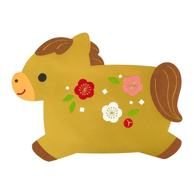 年賀ぽち袋 ダイカット ウマ 3枚入り