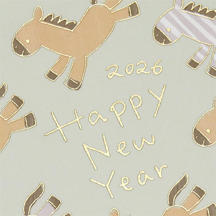 私製年賀はがき 走るウマいっぱい 3枚入り