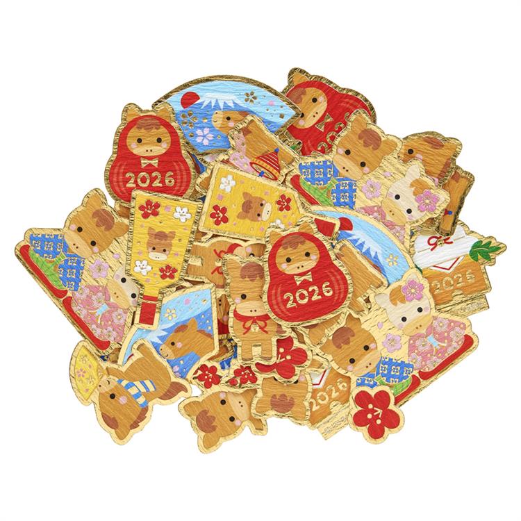 年賀フレークシール 正月のウマ