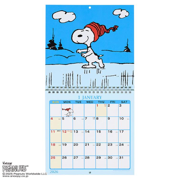 2026年1月始まりカレンダー 壁掛け M PEANUTS スヌーピー