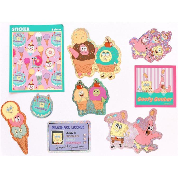フレークステッカーセット スポンジボブ 8枚入り