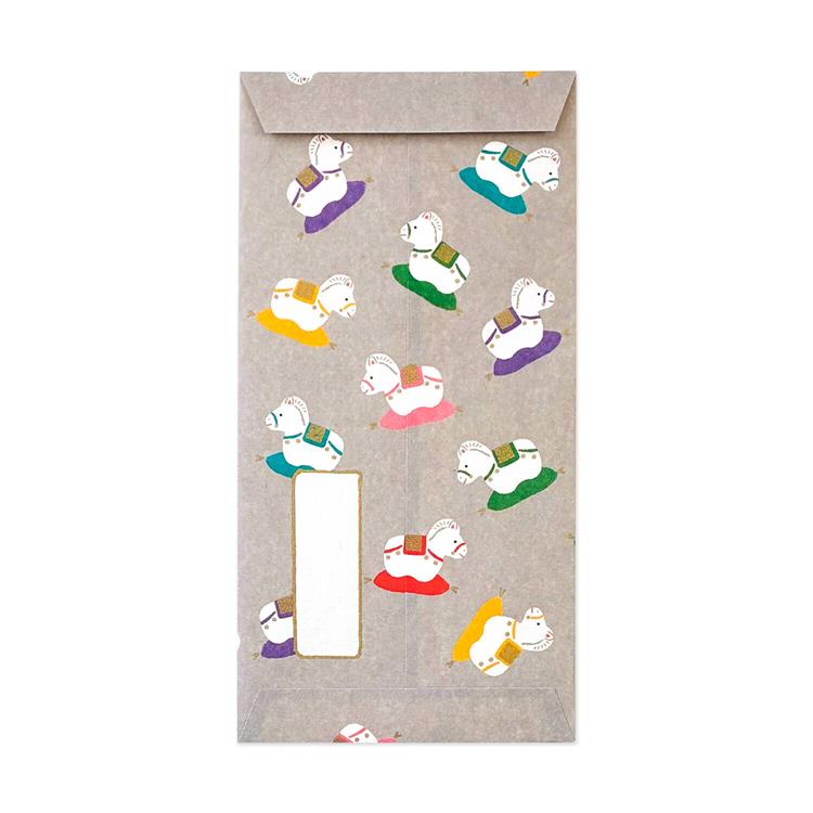 年賀のし袋 ふわり和紙 張子うま 3枚入り 張子うま