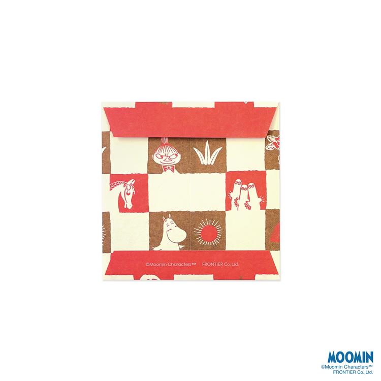 年賀ぽち袋 伊予和紙 二つ折り ムーミン 市松 5枚入り 市松