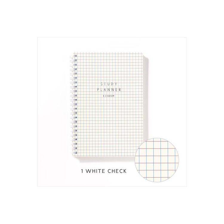 スタディプランナー リングノートタイプ A5変型 デイリー ホワイトチェック ホワイトチェック