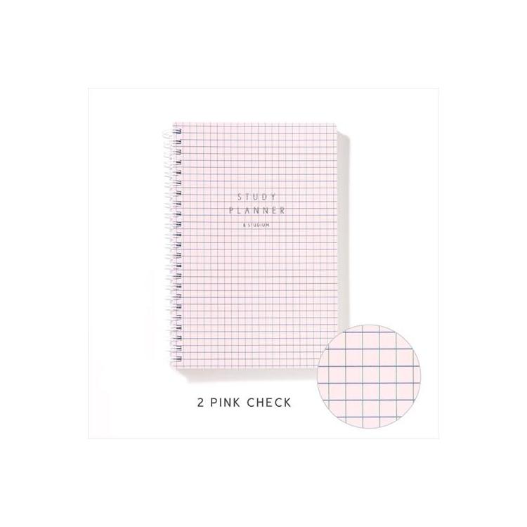 スタディプランナー リングノートタイプ A5変型 デイリー ピンクチェック ピンクチェック