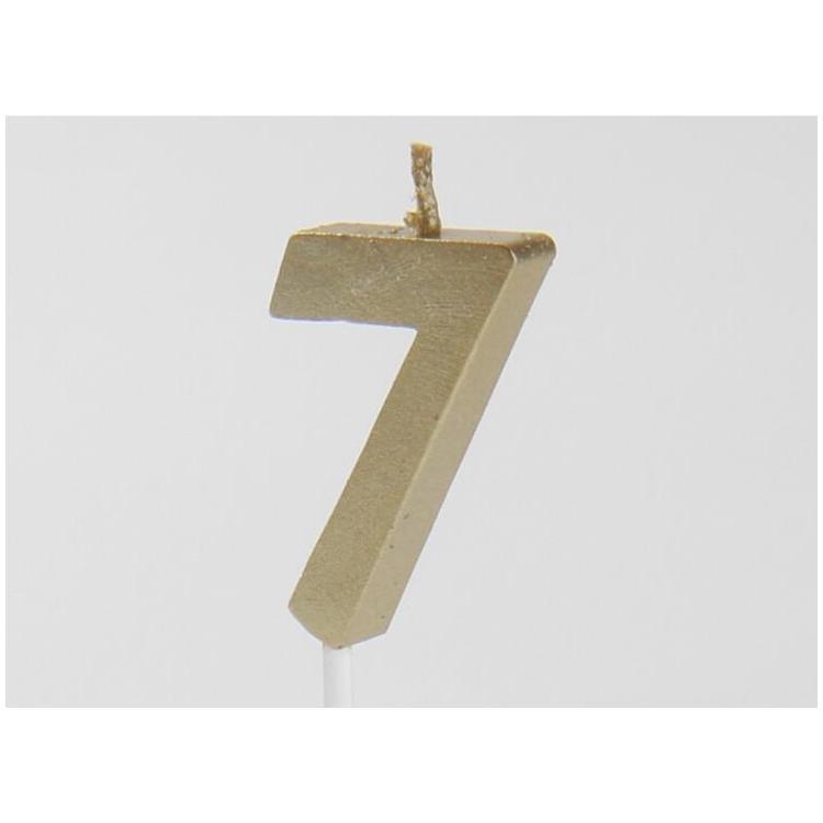 メタリックナンバーキャンドル7 ゴールド 7