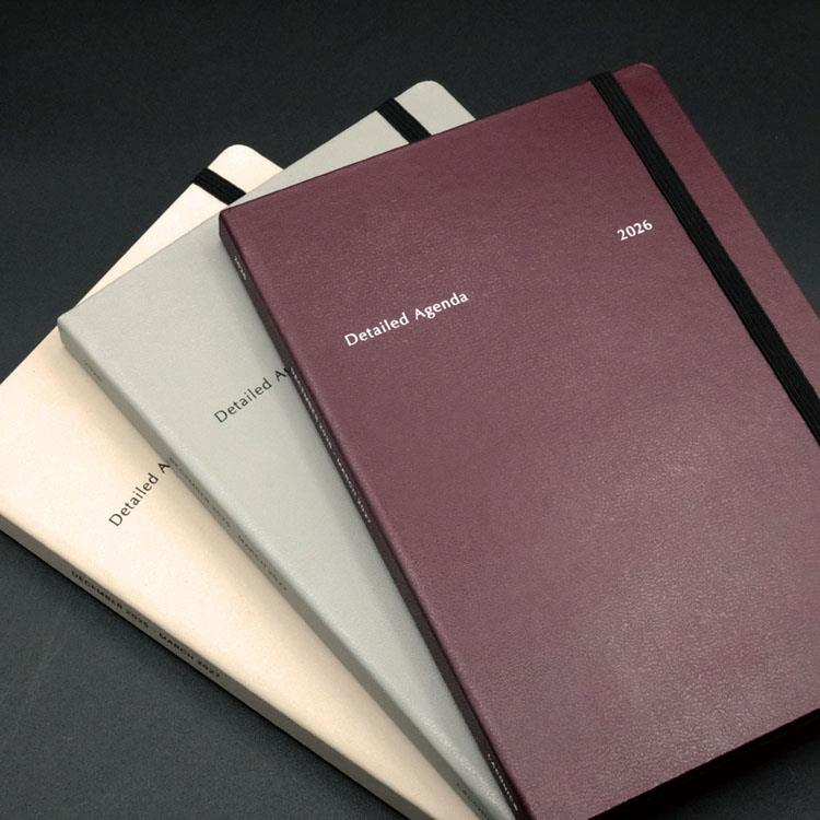 2025年12月始まり手帳 週間バーチカルレフト B6 ハードカバー ワイン ワイン