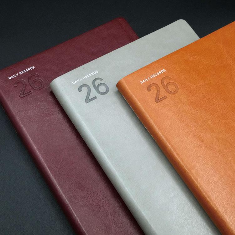 2025年12月始まり手帳 週間ブロック B6 合皮 年号 ワイン ワイン